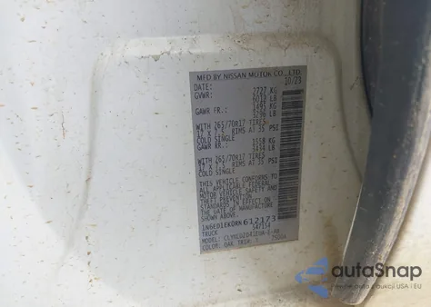 2024 Nissan Frontier Pro-4X 4X4 from USA, damaged, VIN 1N6ED1EK0RN612173